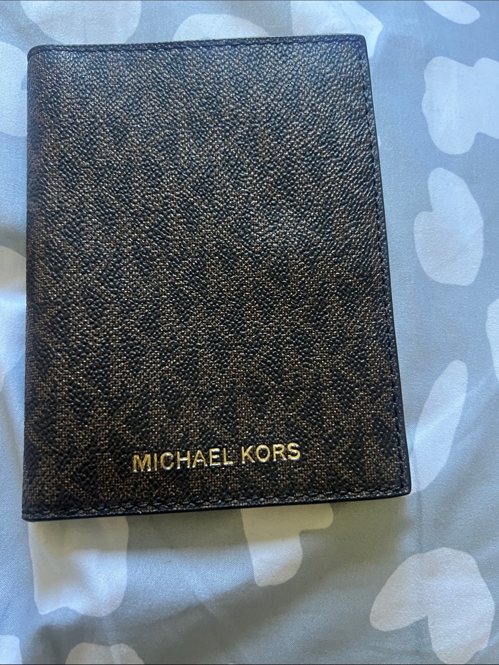 Michael Kors Black and Gold Logo Money Clip Wallet